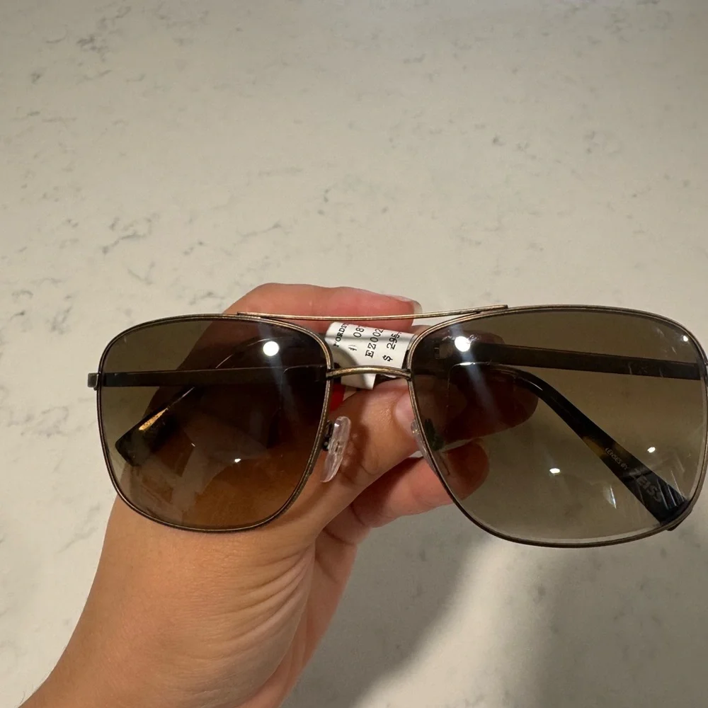 ONE DAY SALE✨ Ermenegildo Zegna Gold and Brown Aviator Sunglasses